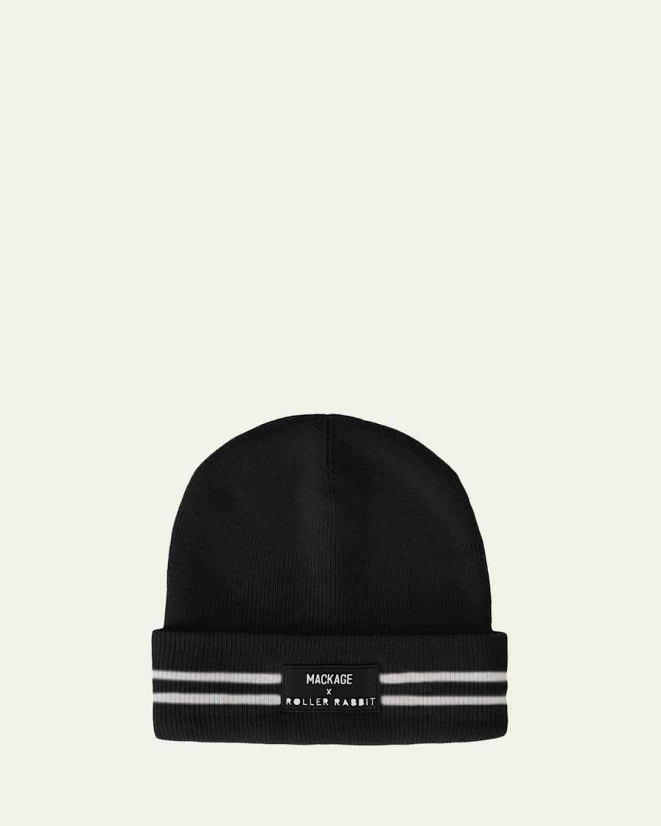 x Roller Rabbit Kid's Logo-Patch Beanie